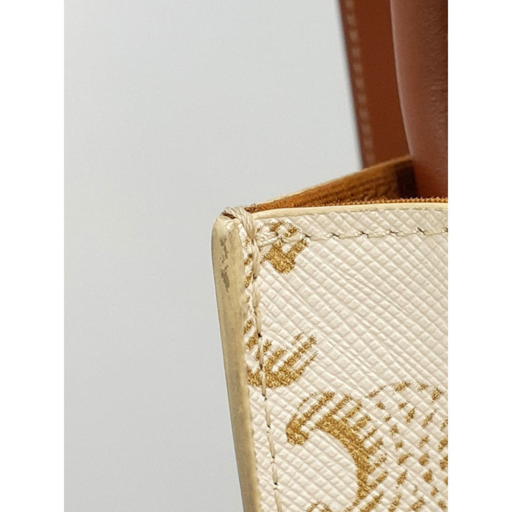 Celine Triomphe Canvas Mini 2way Bag White Brown - image 7